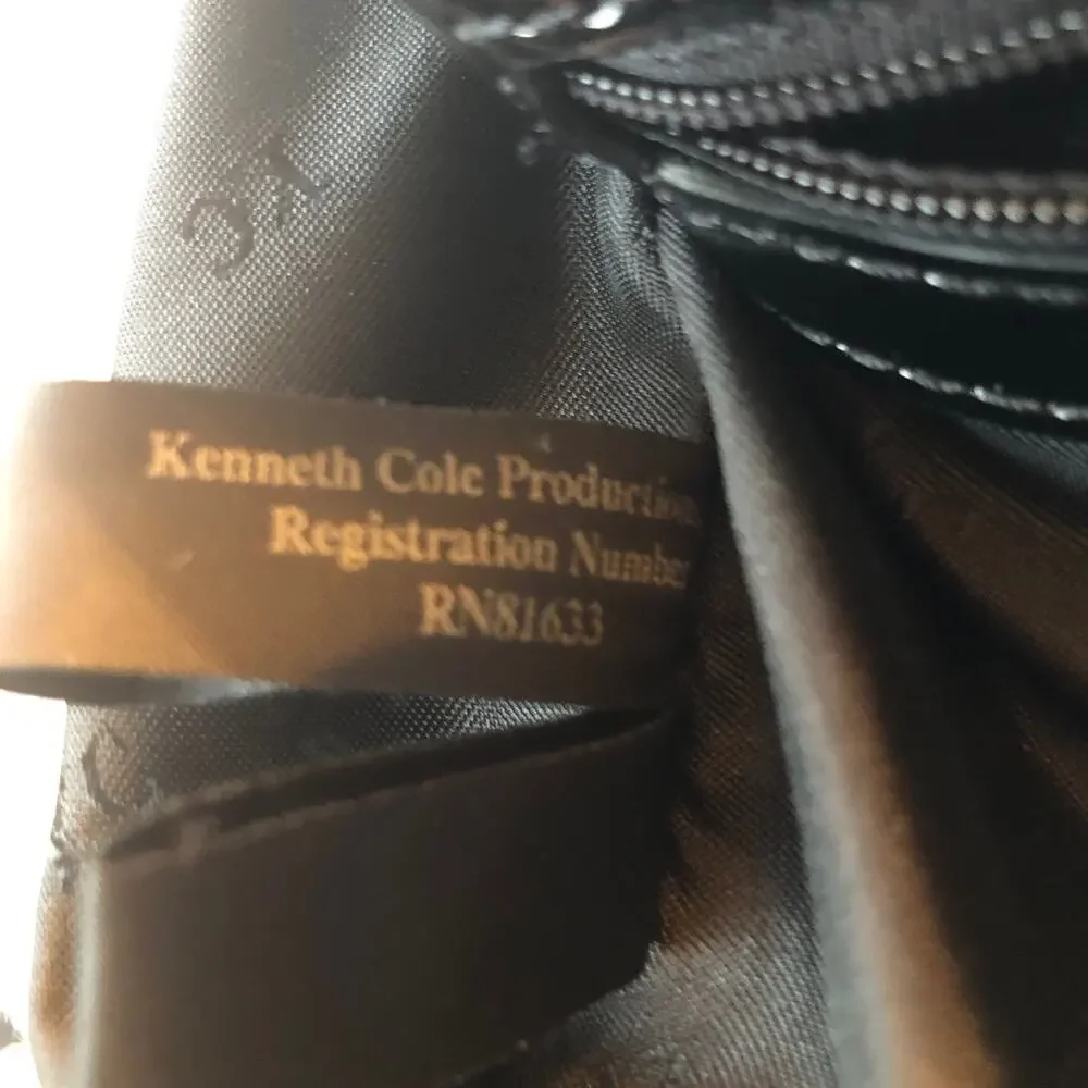 Kenneth Cole Patent Leather Silver-Tone Purse